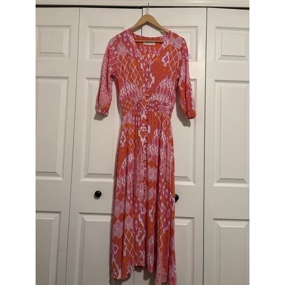 Women’s Walker & Wade Kelsey Flamingo Pink Printed Dress Size Small - Picture 1 of 12